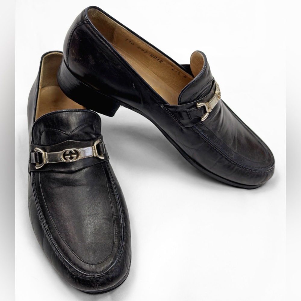 Gucci VTG Brown Leather Silver Tone Monogram Horsebit Loafer Men’s U.S. 8.5/41.5